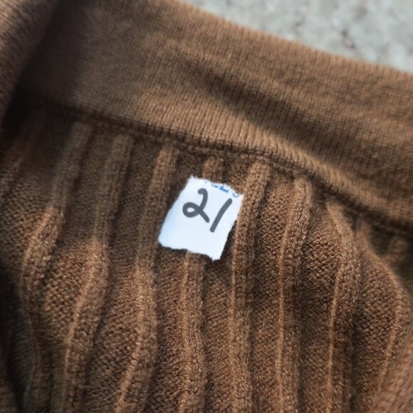 Womens Central Park West Brown Ribbed Thick Knit Button Cardigan Sweater S - Picture 7 of 8